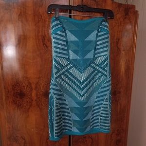 Prom gorgeous blue teal dress with silver and black studs, junior  medium